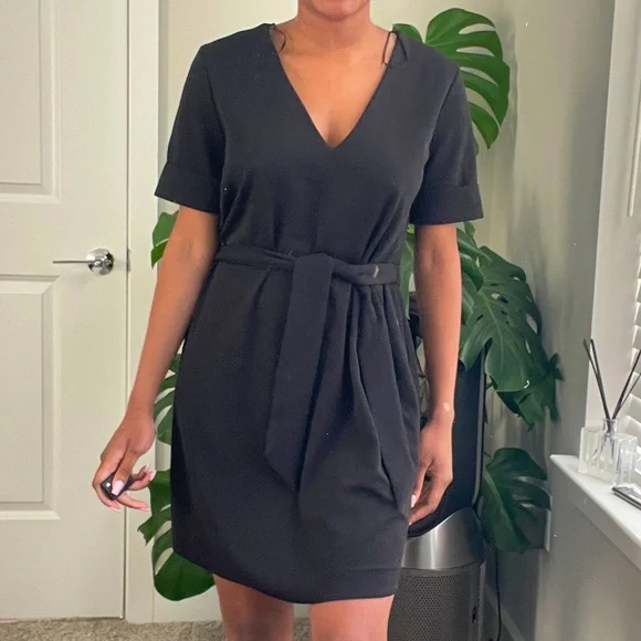 zara black tie dress ZARA NEW WOMAN SHORT DRESS WITH TIE DETAIL BOW OFFSHOULDER WHITE XL 7887/707